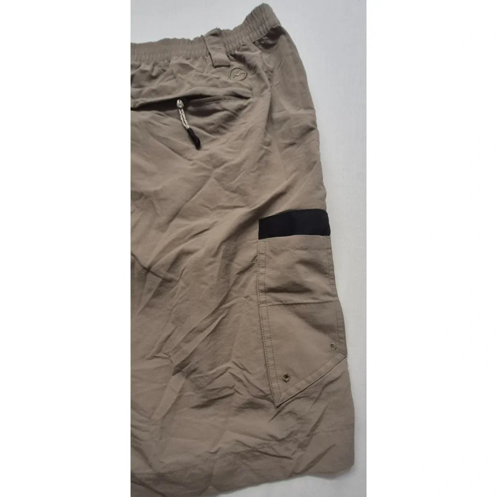 Magellan Outdoor mens fish gear Mag Repel khaki shorts 3XL pockets elastic waist